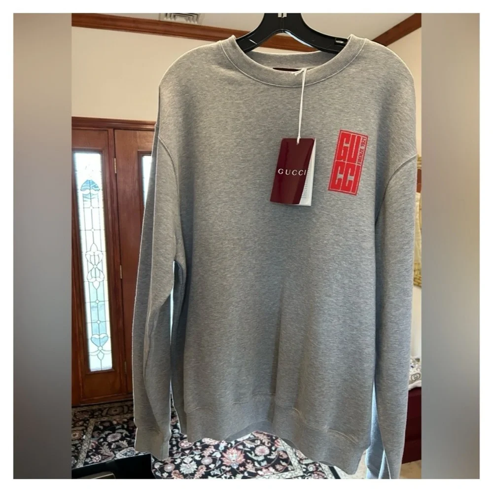 Gucci jersey cotton, archival inspired sweatshirt size large made Italy